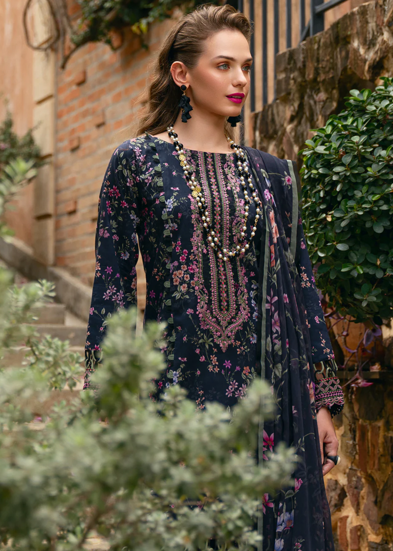 Gulaal Luxury Lawn | Magenta | Unstitched | Party wear | Chiffon Dupatta embroidered | ALANYA GL-L-24V2-10