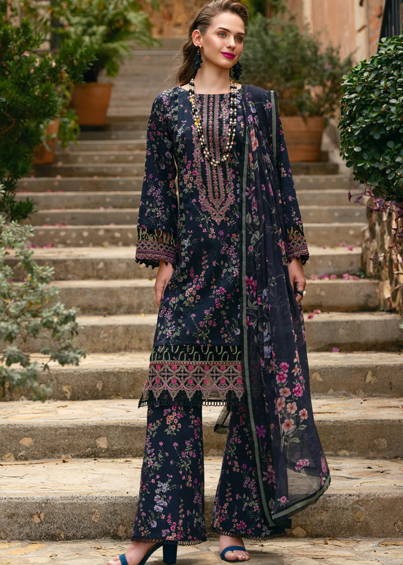 Gulaal Luxury Lawn | Magenta | Unstitched | Party wear | Chiffon Dupatta embroidered | ALANYA GL-L-24V2-10