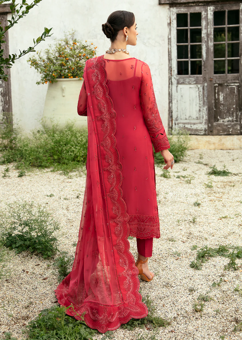 Gulaal Chiffon | Red | Unstitched | Party wear | Chiffon Dupatta embroidered | ULMARIA GL-EC-24V1-03