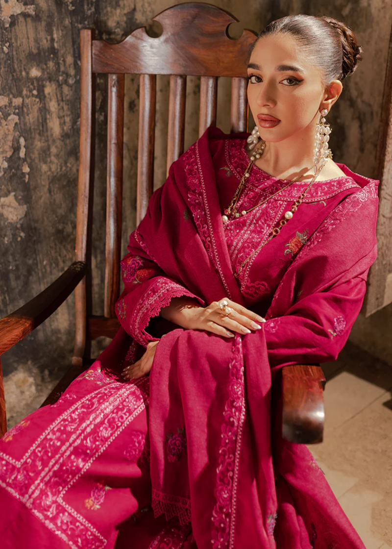 RajBari Lawn | Maroon | Unstitched | Party wear | embroidered Fancy Dupatta | 6-B