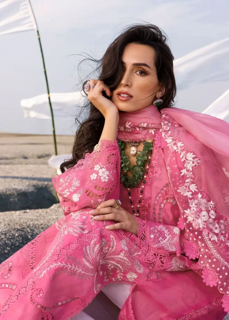 Saira Shakira | Luxury lawn'25 | Samara-b | Lawn | Olive | Embroidered Suit | 3pc