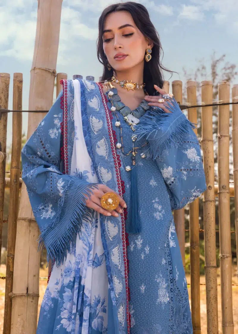 Saira Shakira | Luxury lawn'25 | Cecil-a | Lawn | Blue | Embroidered Suit | 3pc