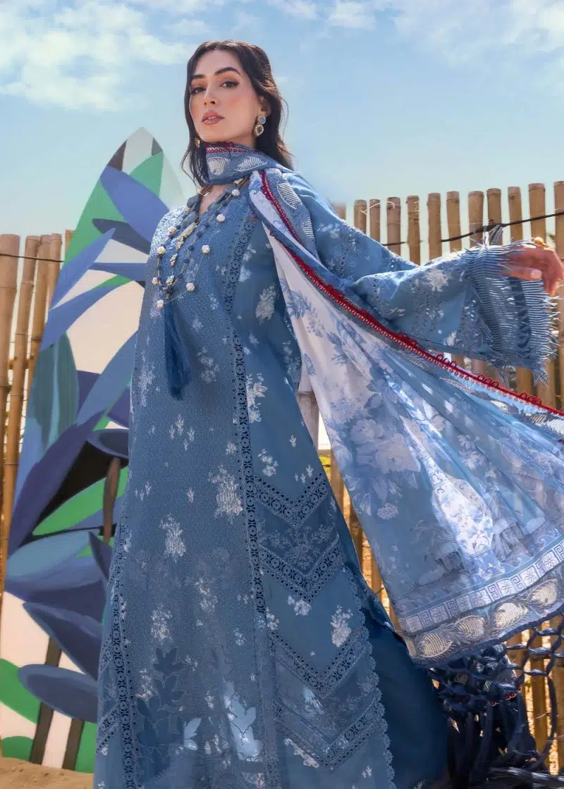 Saira Shakira | Luxury lawn'25 | Cecil-a | Lawn | Blue | Embroidered Suit | 3pc