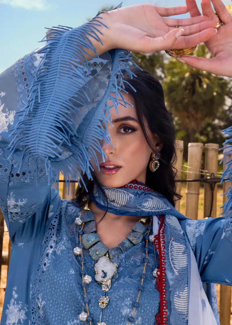 Saira Shakira | Luxury lawn'25 | Cecil-a | Lawn | Blue | Embroidered Suit | 3pc