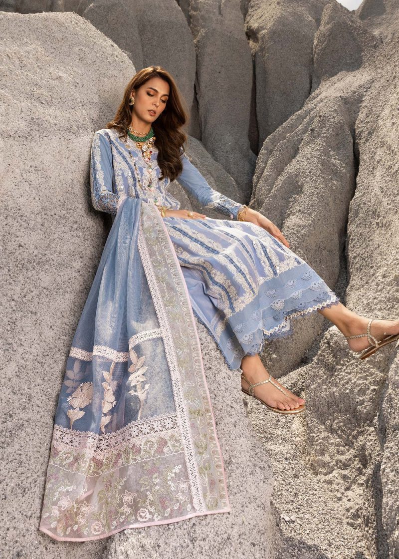 Saira Shakira | Luxury lawn'25 | Nadine-a | Lawn | Periwinkle | Embroidered Suit | 3pc