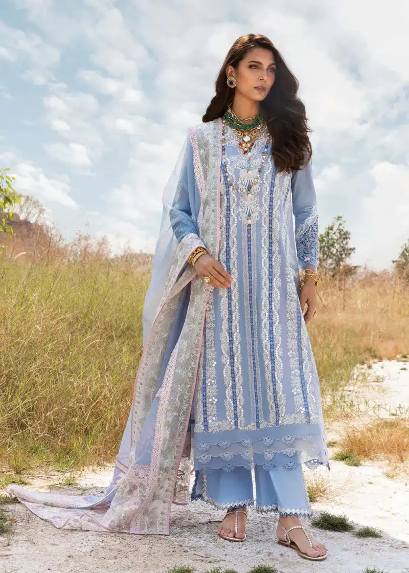 Saira Shakira | Luxury lawn'25 | Nadine-a | Lawn | Periwinkle | Embroidered Suit | 3pc