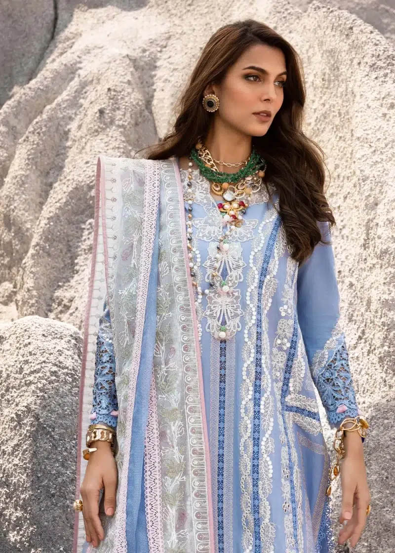 Saira Shakira | Luxury lawn'25 | Nadine-a | Lawn | Periwinkle | Embroidered Suit | 3pc