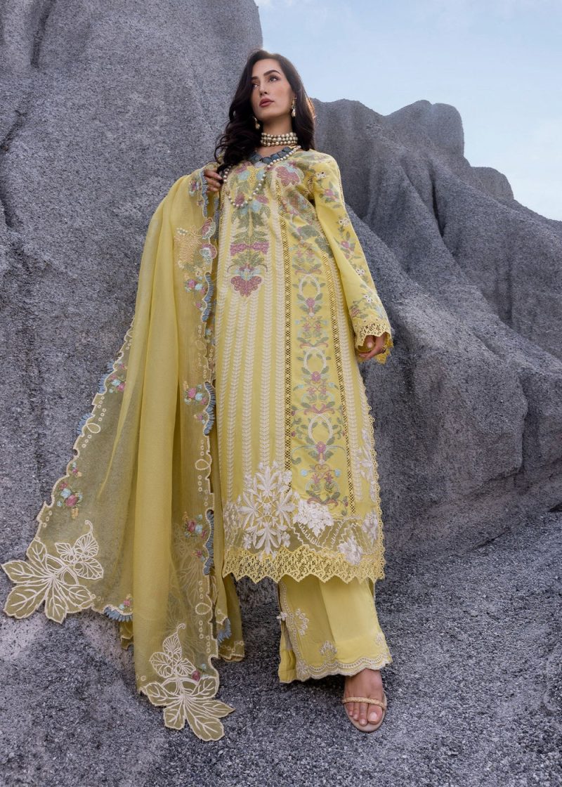 Saira Shakira | Luxury lawn'25 | Dilara-b | Lawn | Sky | Embroidered Suit | 3pc