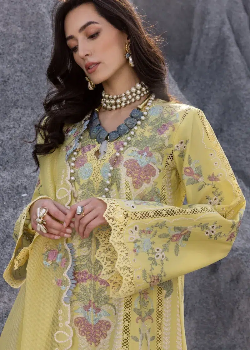 Saira Shakira | Luxury lawn'25 | Dilara-b | Lawn | Sky | Embroidered Suit | 3pc