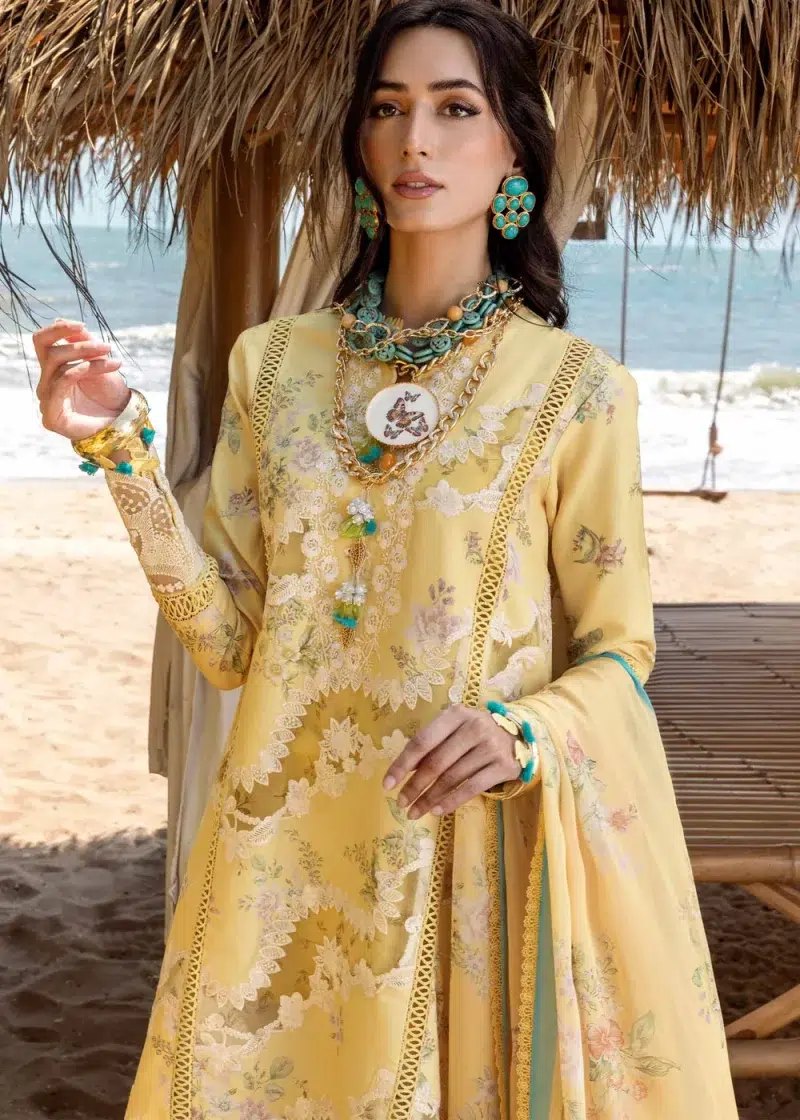 Saira Shakira | Luxury lawn'25 | Serena-a | Lawn | Macaroon | Embroidered Suit | 3pc