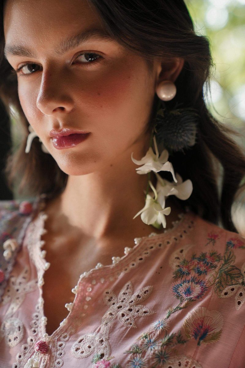 Sana Safinaz | Luxury Lawn 25 | Baby pink | Unstitched | Festive wear | 001B-3CT | 3pc set.