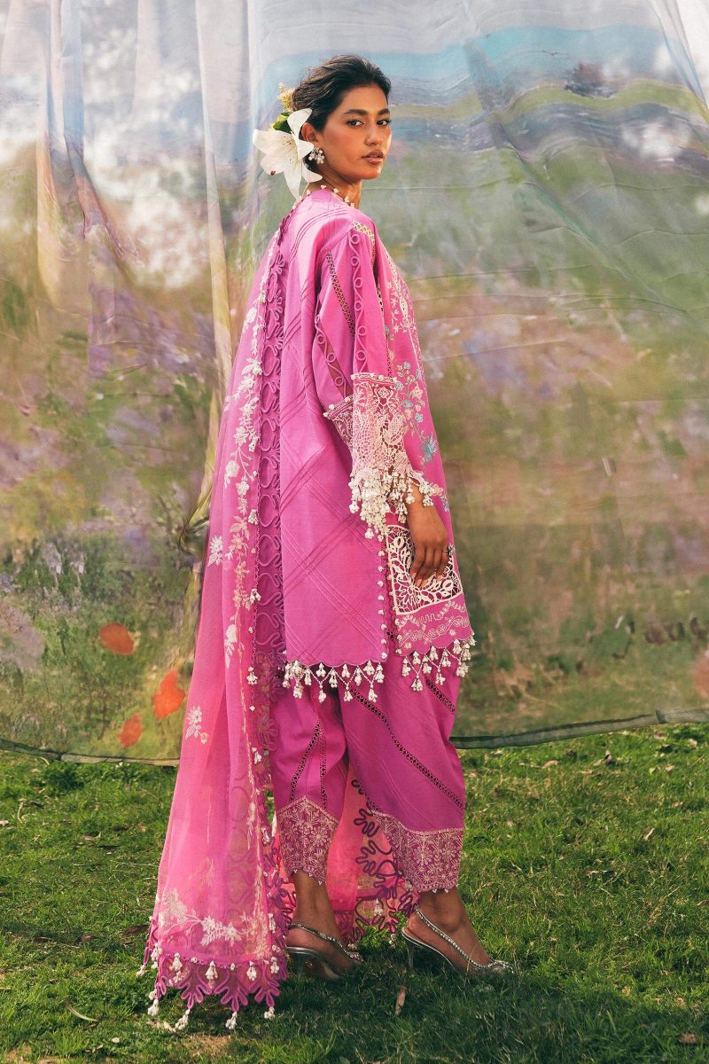 Sana Safinaz | Luxury Lawn 25 | Magenta | Unstitched | Festive wear | 005A-3CT | 3pc set.