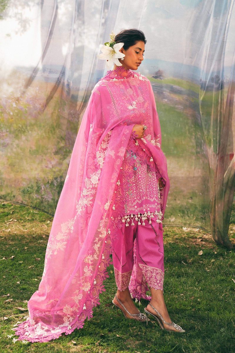 Sana Safinaz | Luxury Lawn 25 | Magenta | Unstitched | Festive wear | 005A-3CT | 3pc set.