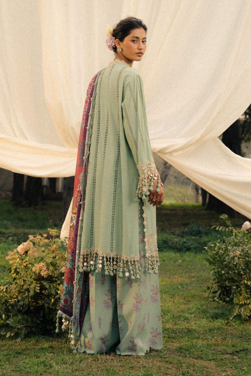 Sana Safinaz | Luxury Lawn 25 | C green | Unstitched | Festive wear | 007B-3CT | 3pc set.
