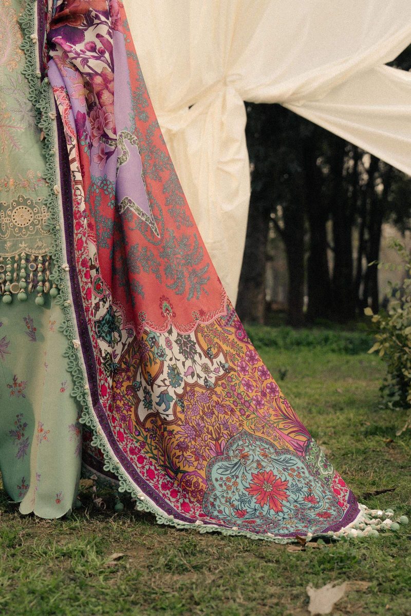 Sana Safinaz | Luxury Lawn 25 | C green | Unstitched | Festive wear | 007B-3CT | 3pc set.