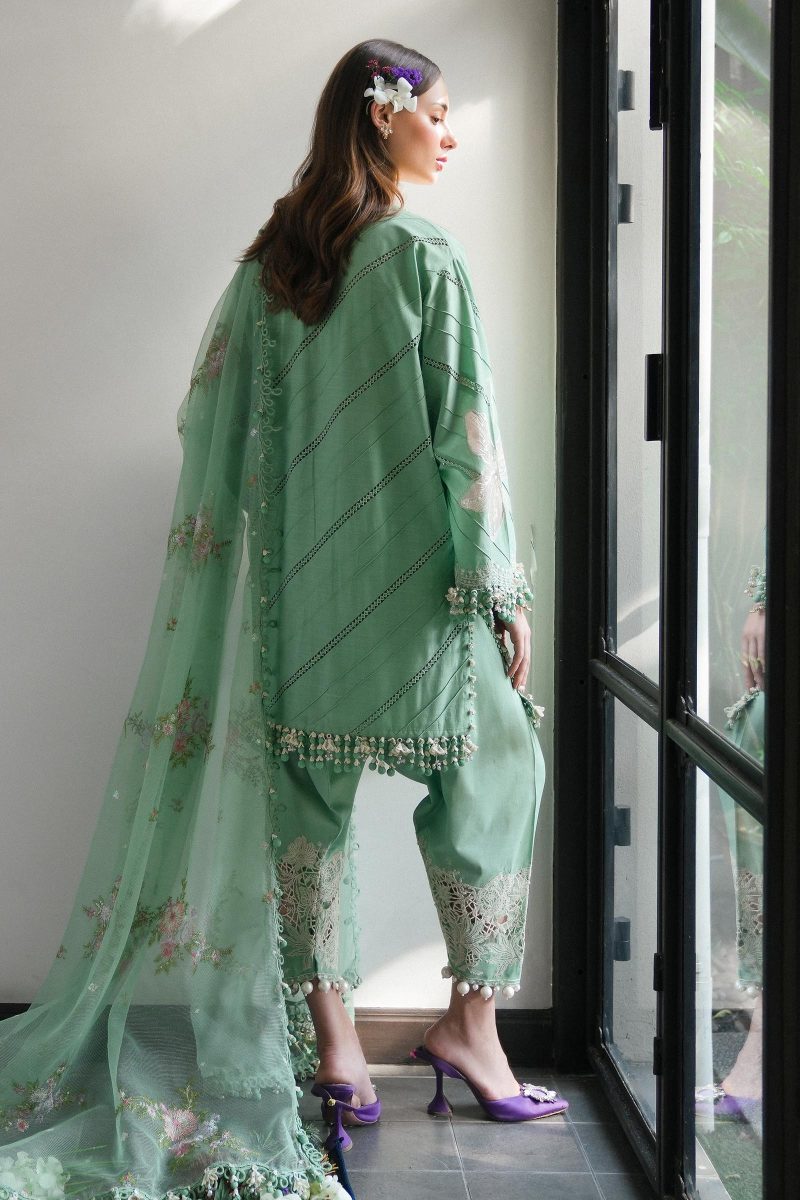 Sana Safinaz | Luxury Lawn 25 | Sage Green | Unstitched | Festive wear | 008A-3CT | 3pc set.