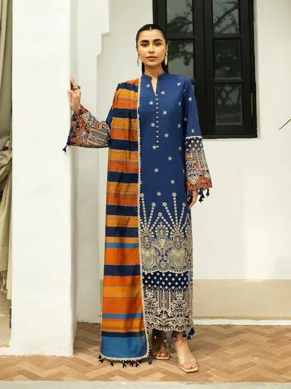 Zainab Chottani Chikankari 25 | Navy Blue | Unstitched | Festive wear| Elma - 3B | 3 pc set.