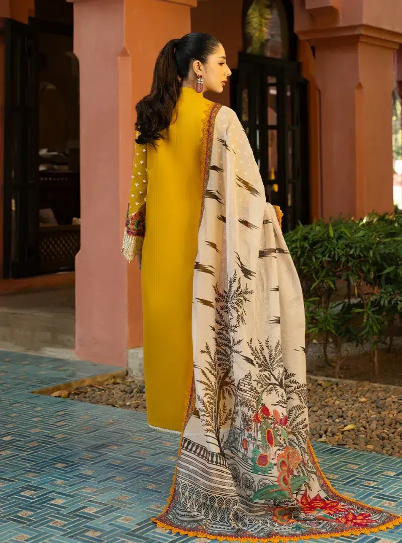 Zainab Chottani Chikankari 25 | Yellow | Unstitched | Festive wear| Aanya - 4A |  3 pc set.