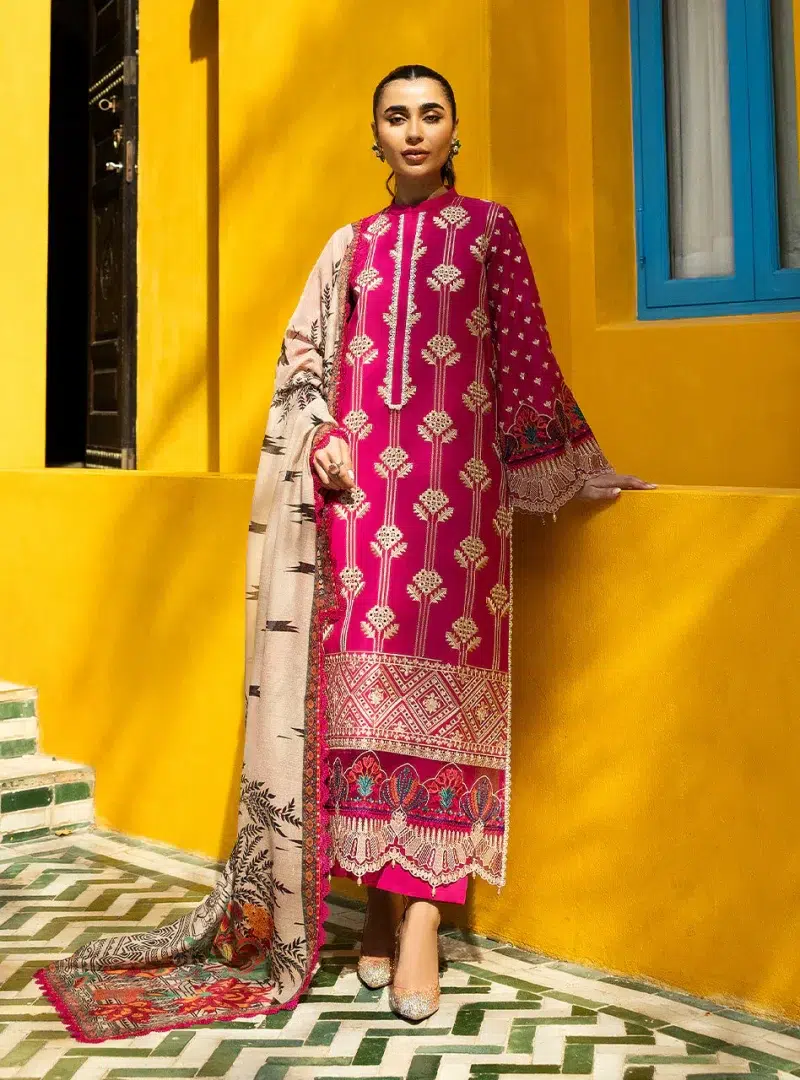 Zainab Chottani Chikankari 25 | Magenta | Unstitched | Festive wear| Aanya - 4B | 3 pc set.