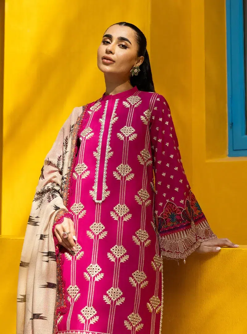 Zainab Chottani Chikankari 25 | Magenta | Unstitched | Festive wear| Aanya - 4B | 3 pc set.