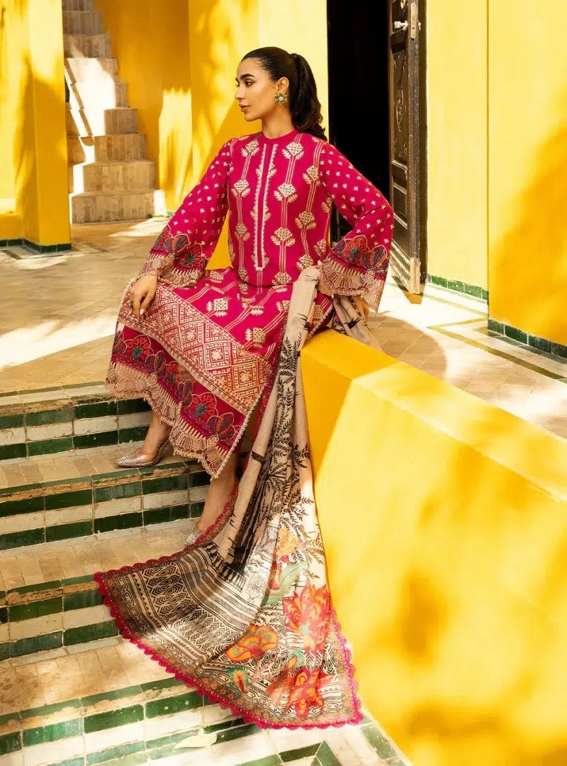 Zainab Chottani Chikankari 25 | Magenta | Unstitched | Festive wear| Aanya - 4B | 3 pc set.