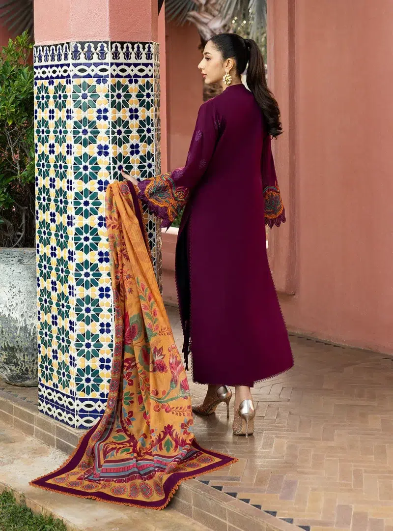 Zainab Chottani Chikankari 25 | Elegant Purple | Unstitched | Festive wear| Nia - 6B | 3 pc set.