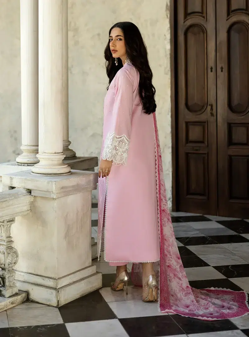 Zainab Chottani Chikankari 25 | Soft Blush Pink | Unstitched | Festive wear| Liyah - 7A |  3 pc set.