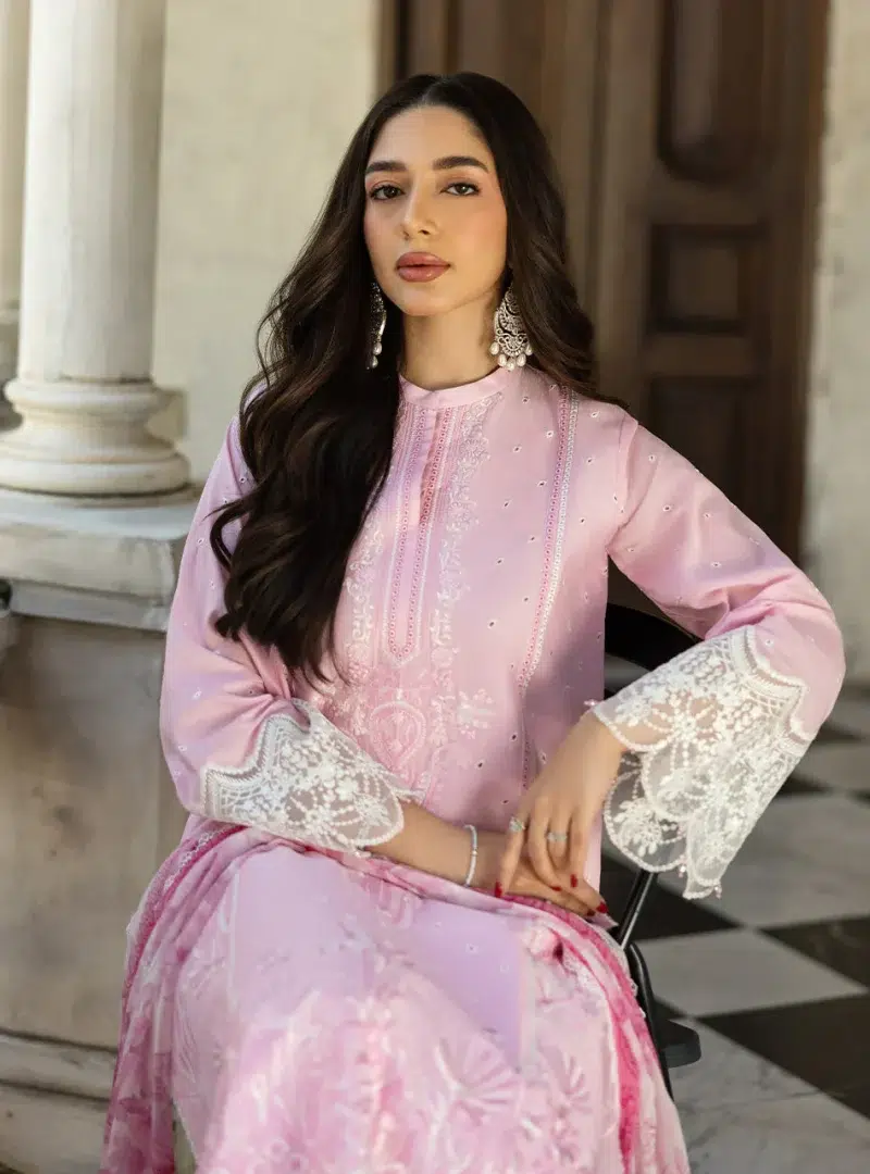 Zainab Chottani Chikankari 25 | Soft Blush Pink | Unstitched | Festive wear| Liyah - 7A |  3 pc set.