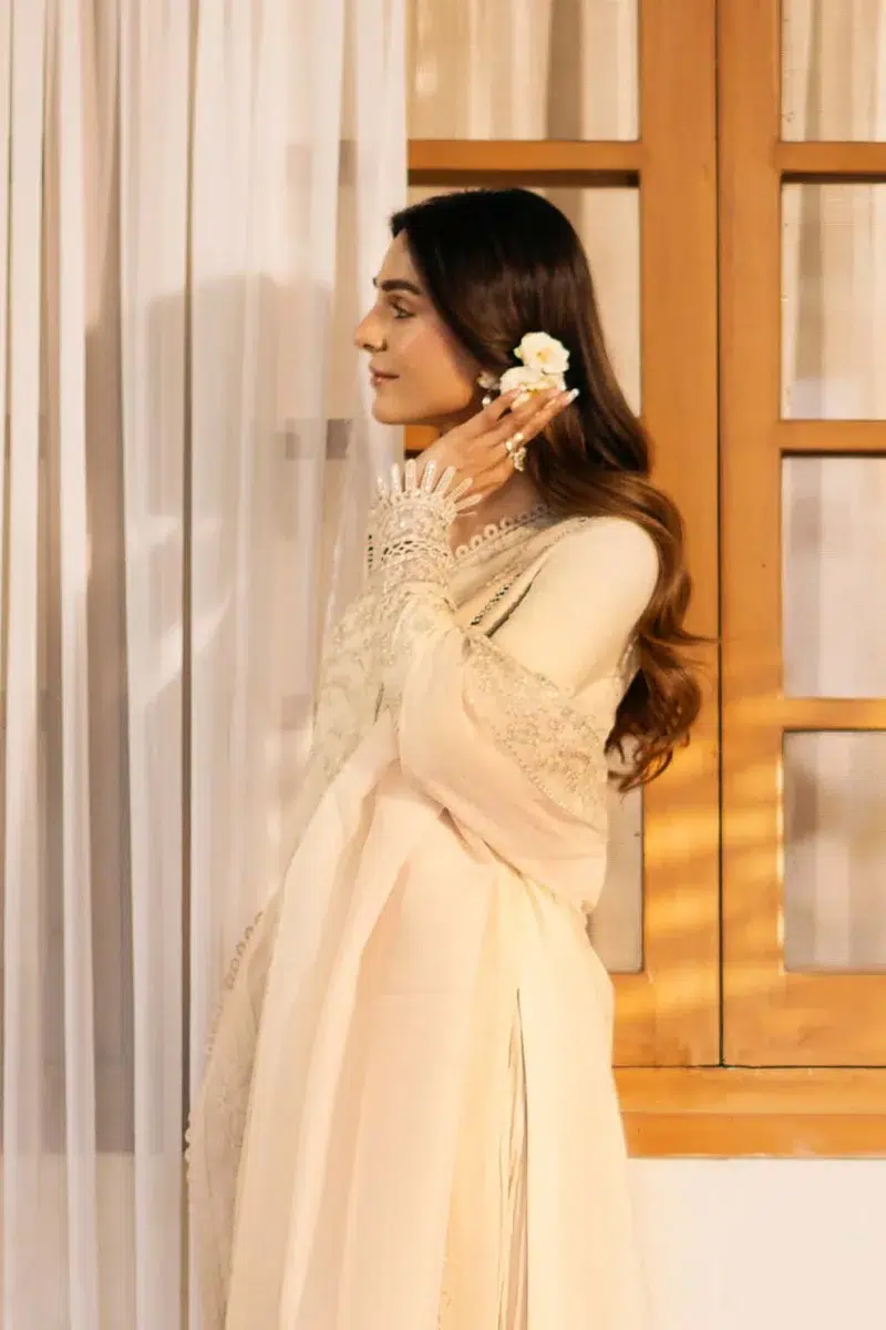 Zarposh | Sajni Lawn Edit 25 | Skin | Unstitched | Festive wear | Mehmal | D03 | 3pc set.