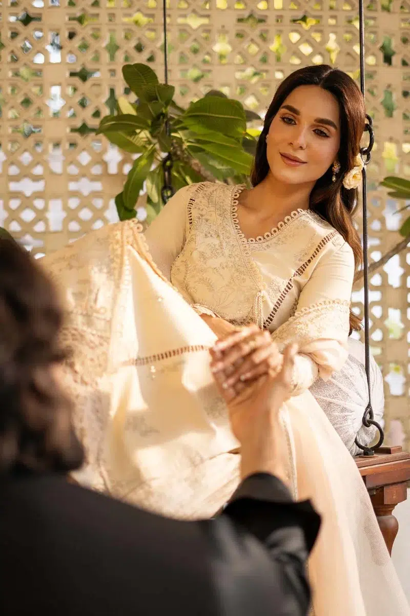 Zarposh | Sajni Lawn Edit 25 | Skin | Unstitched | Festive wear | Mehmal | D03 | 3pc set.