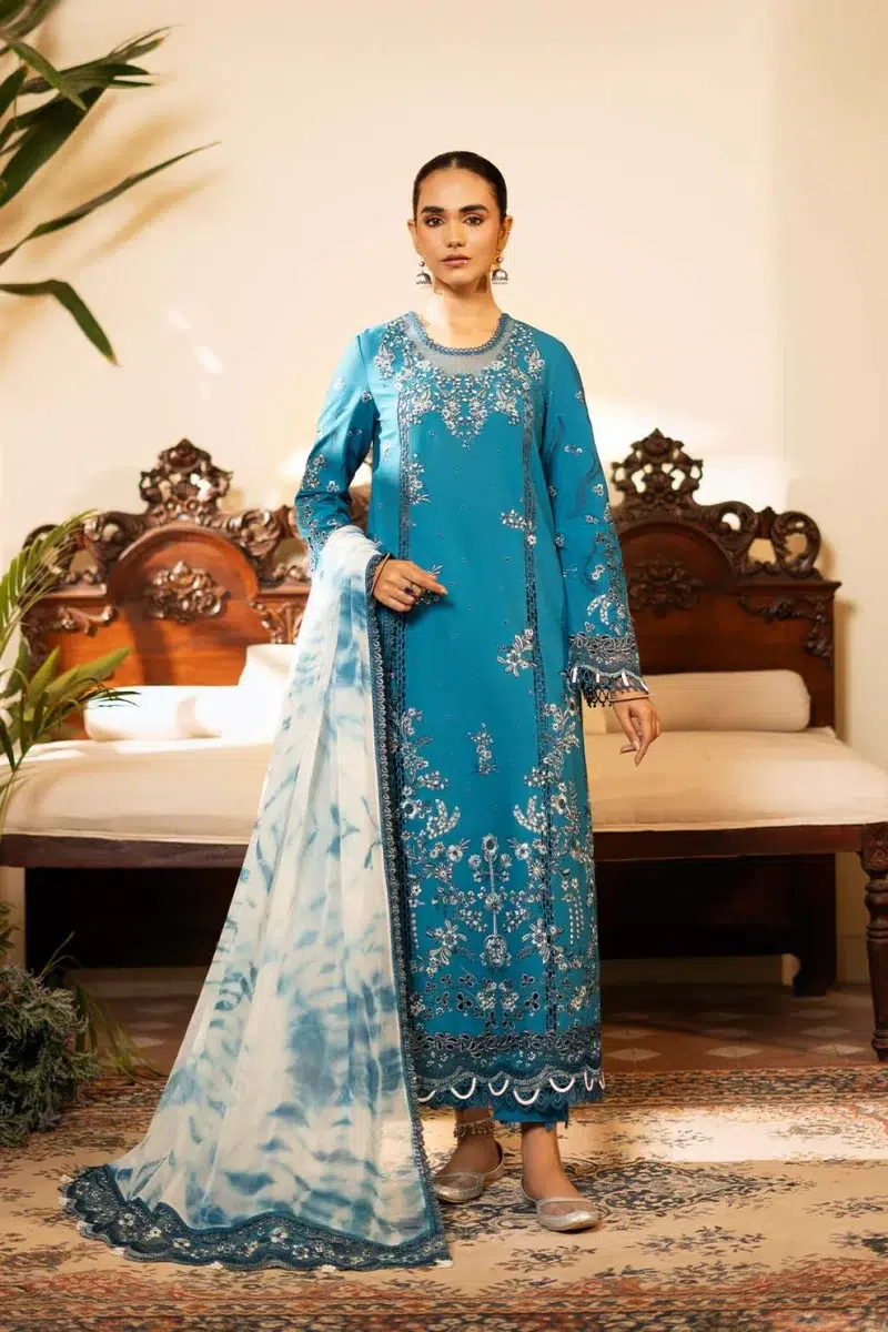 Zarposh | Sajni Lawn Edit 25 | Zinc | Unstitched | Festive wear | Azal | D05 | 3pc set.