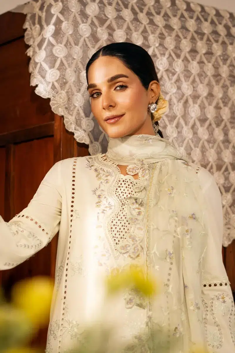 Zarposh | Sajni Lawn Edit 25 | Pista | Unstitched | Festive wear | Zarina | D08 | 3pc set.