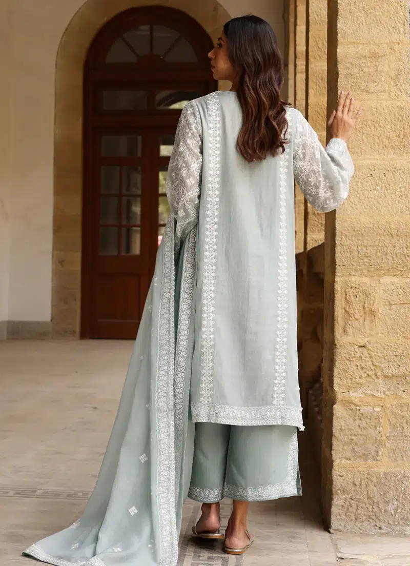 Image | Studio | Stitched | Embroidered Suit | Cotton | Light Teal | 3 pc set.