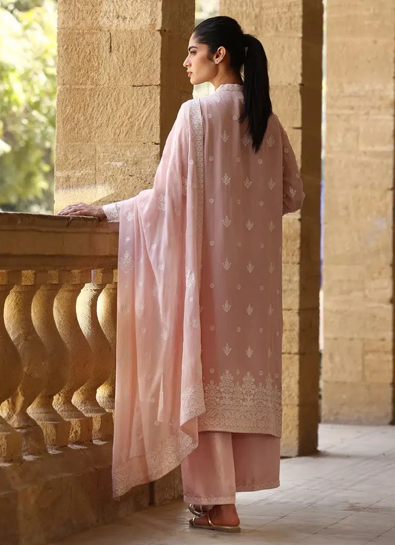 Image | Studio | Stitched | Embroidered Suit | Cotton | Pink | 3 pc set.