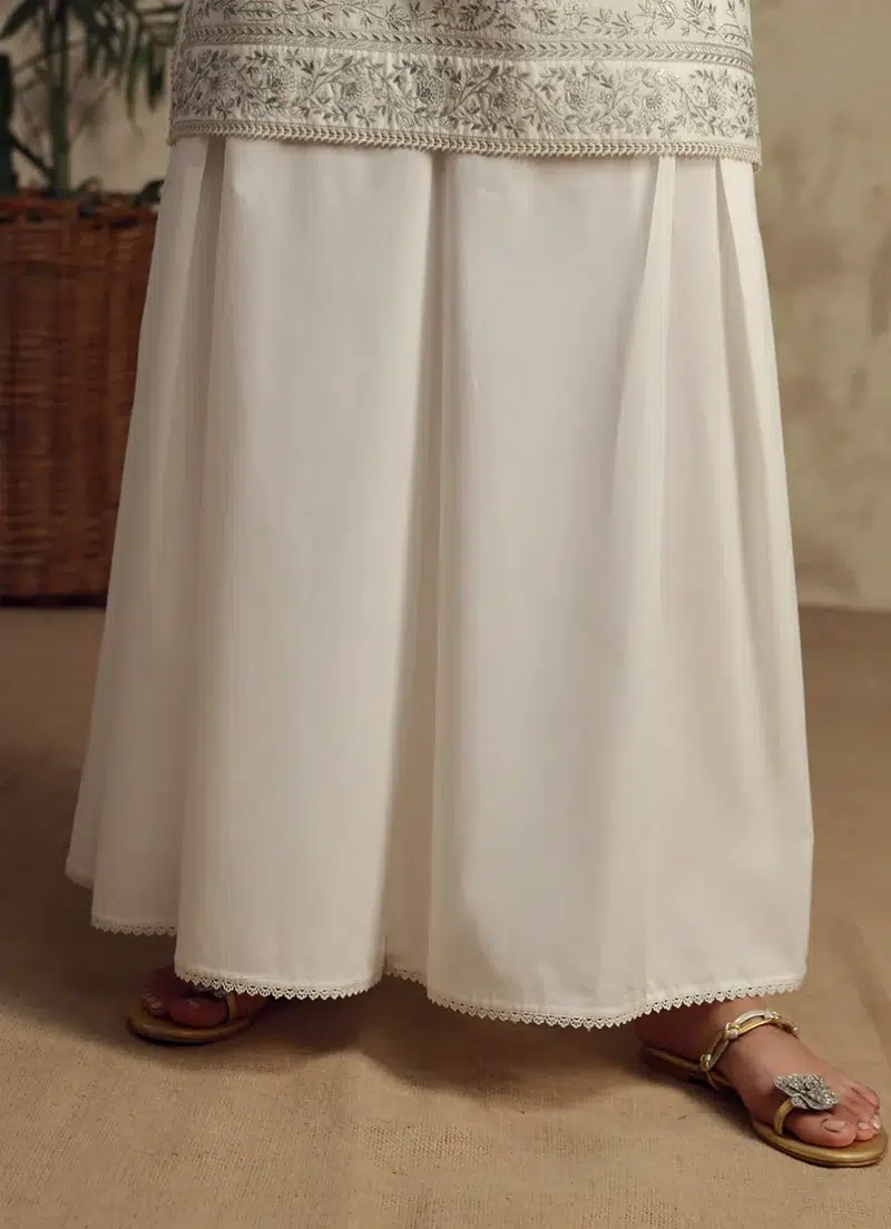 Image | Ella | Side Flared Izaar | Pure Cotton | Off White | 1 pc | TS-747