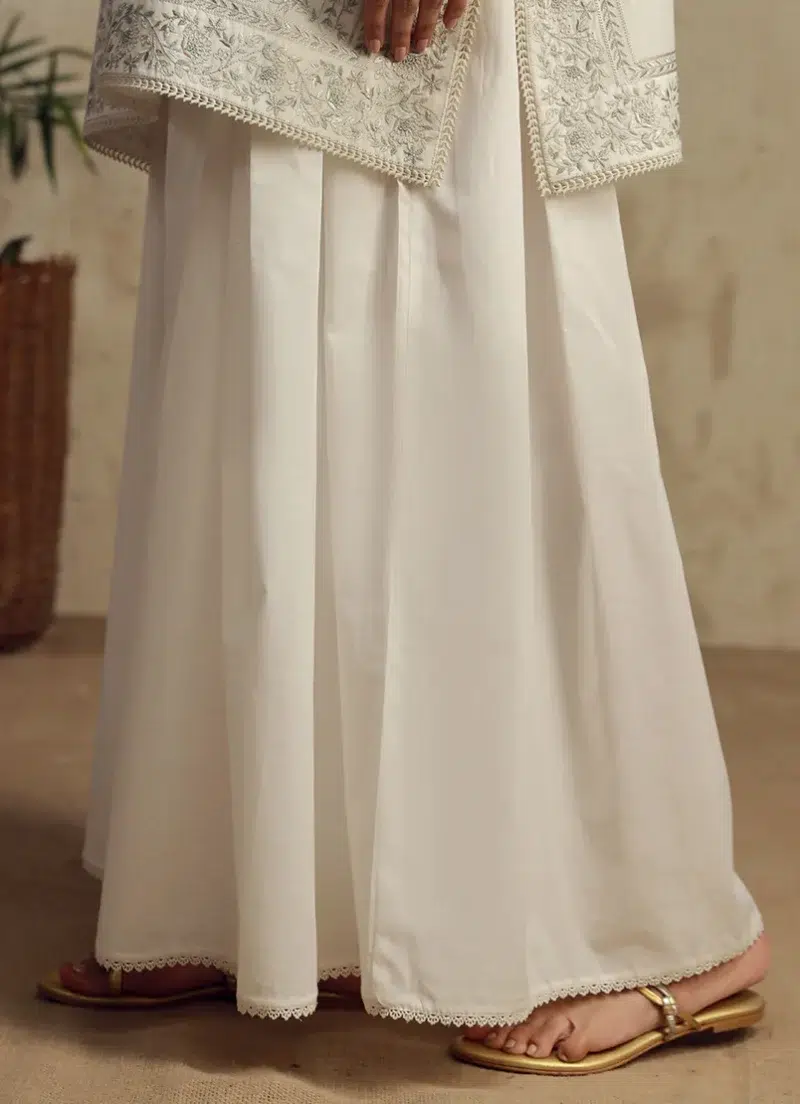 Image | Ella | Side Flared Izaar | Pure Cotton | Off White | 1 pc | TS-747