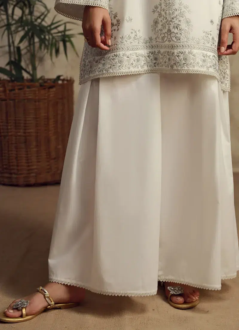 Image | Ella | Side Flared Izaar | Pure Cotton | Off White | 1 pc | TS-747