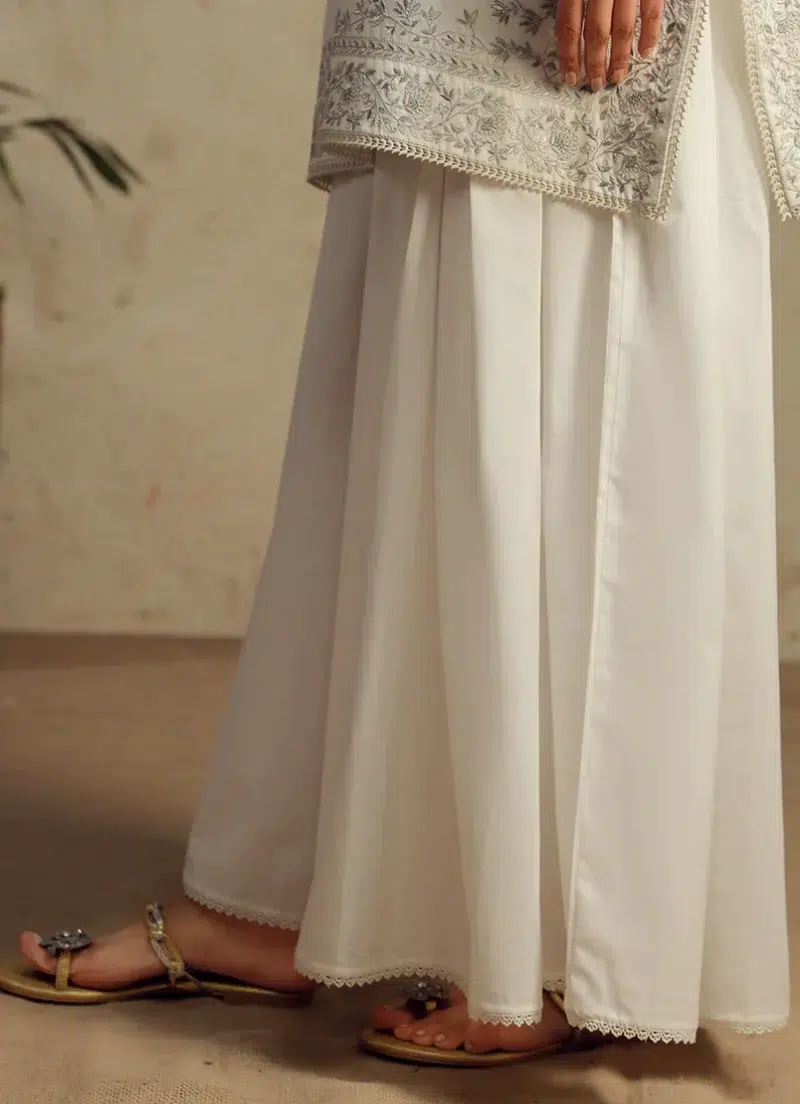 Image | Ella | Side Flared Izaar | Pure Cotton | Off White | 1 pc | TS-747