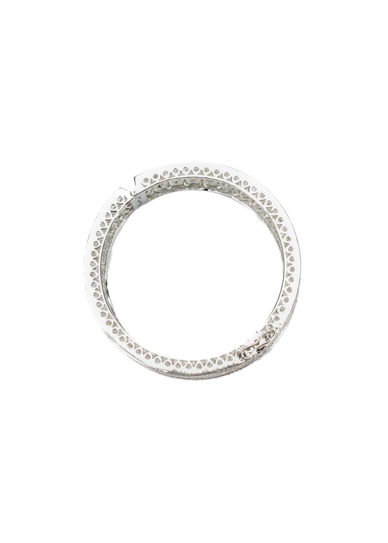 Silver Boat-Shaped Jewelry | White Swarovski | Elegant Five-Line Design