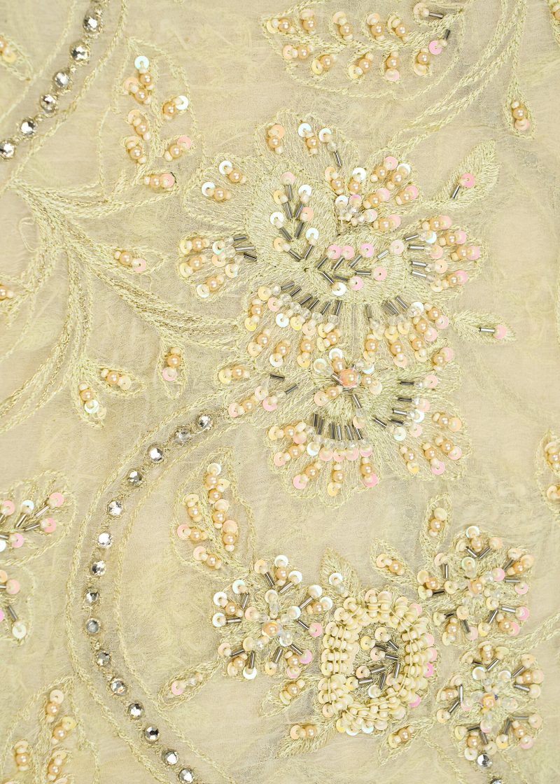 Maysarah Studio | Beige | Unstitched | Festival Wear | Kurta Set | 3 pc Set