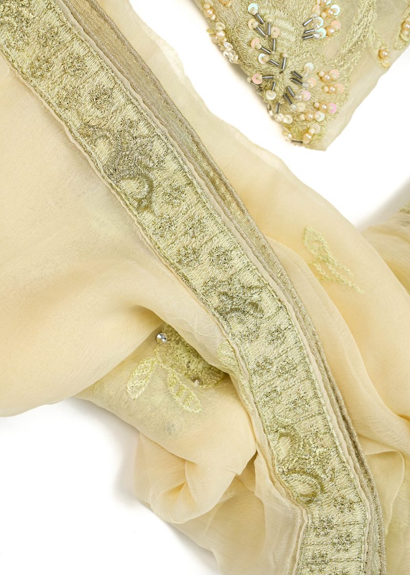 Maysarah Studio | Beige | Unstitched | Festival Wear | Kurta Set | 3 pc Set