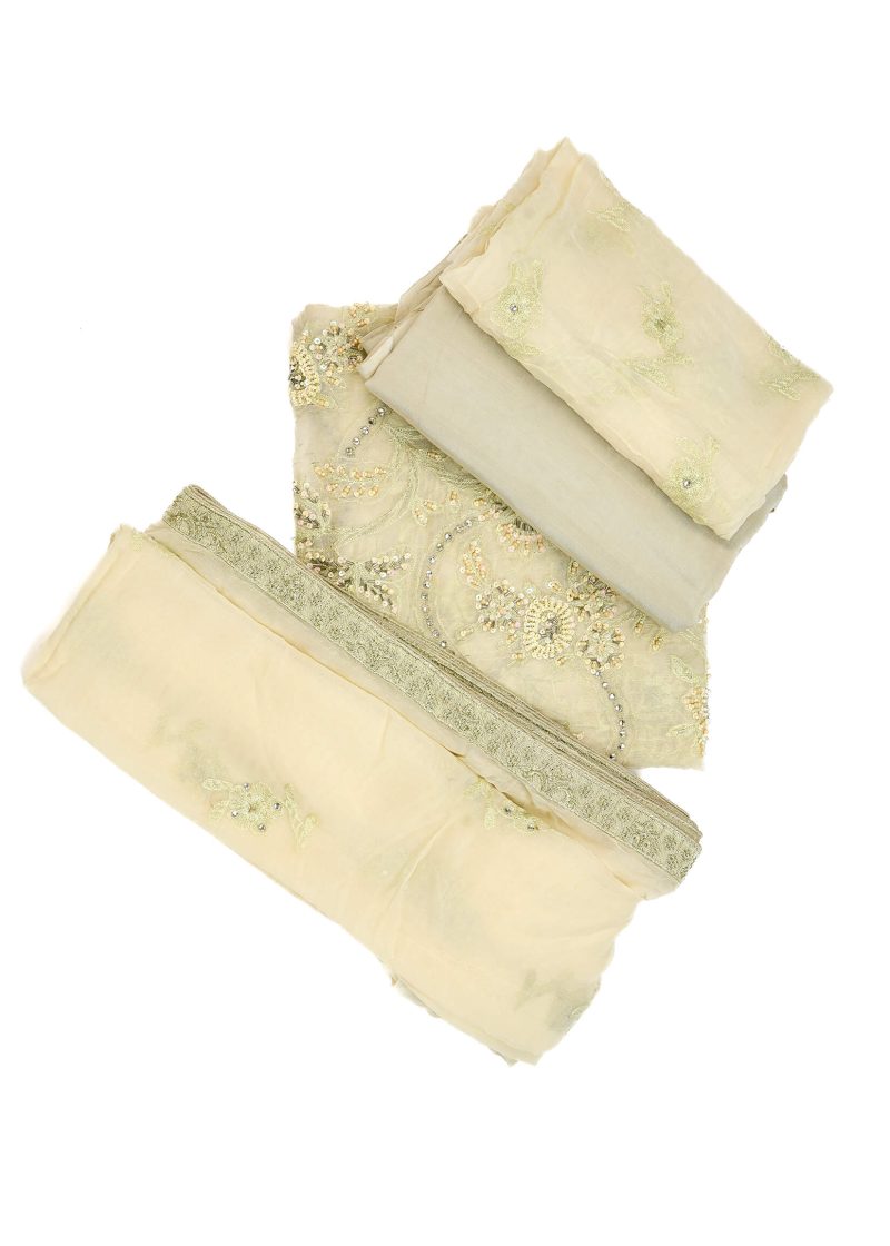 Maysarah Studio | Beige | Unstitched | Festival Wear | Kurta Set | 3 pc Set