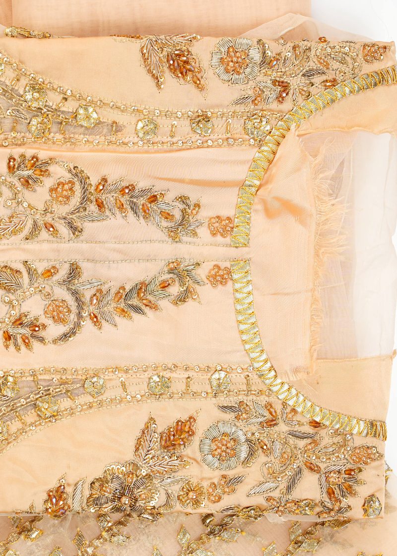 Pakistani | Beige | Unstitched | Festival Wear | Kurta Set | 3 pc Set