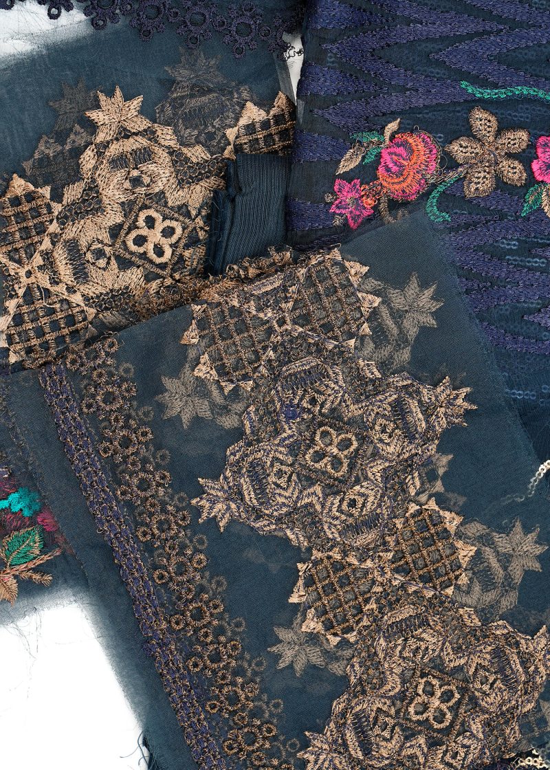 Maysarah Studio | Navy Blue | Unstitched | Festival Wear | Kurta Set | 2 pc Set