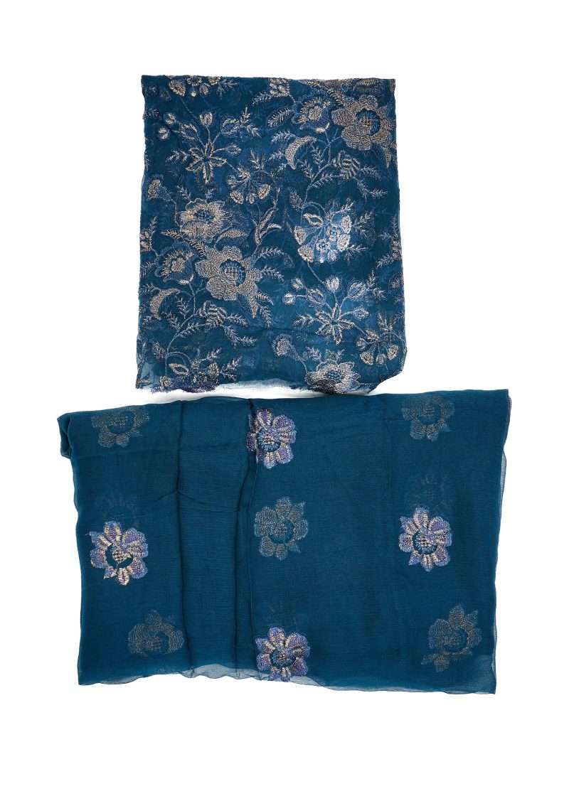 Maysarah Studio | Blue | Unstitched | Festival Wear | Kurta Set | 3 pc Set