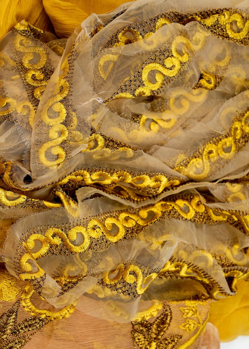 Maysarah Studio | Camel | Unstitched | Festival Wear | Kurta Set | 3 pc Set