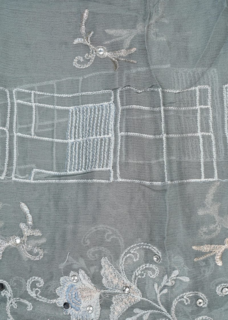 Maysarah Studio | Peach | Unstitched | Festival Wear | Kurta Set | 3 pc Set'