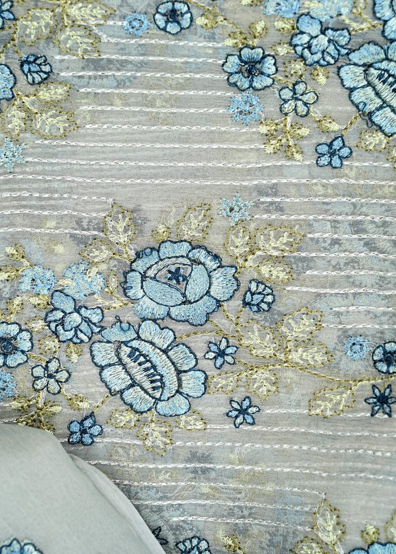 Pakistani | Grey | Unstitched | Daily Wear | Kurta Set | 3 pc Set