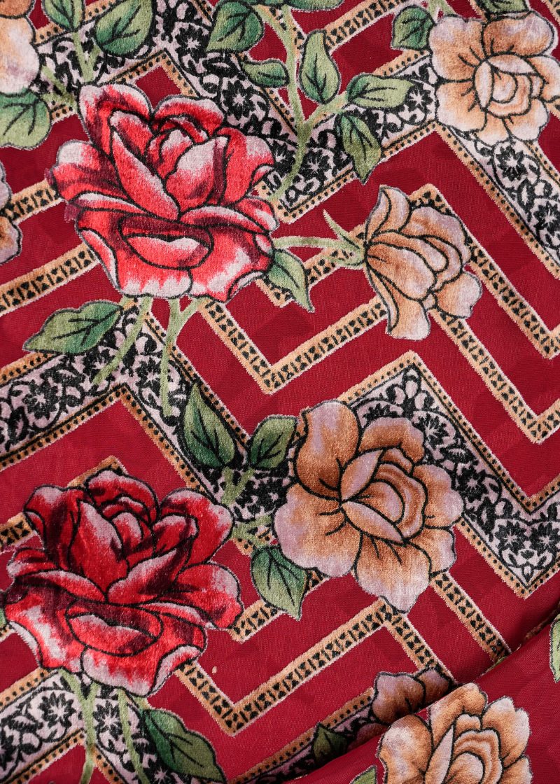 Pakistani | Red | Unstitched | Festival Wear | Kurta Set | 3 pc Set