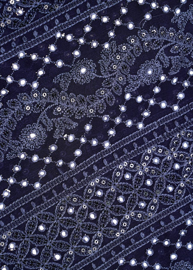 Pakistani | Blue | Unstitched | Festival Wear | Kurta Set | 3 pc Set